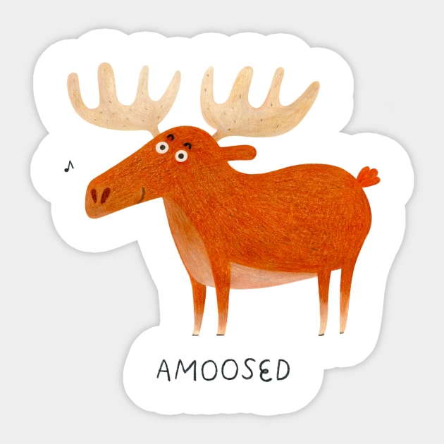 Amoosed Moose Sticker by MrFox-NYC